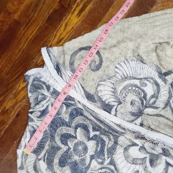 Chico's Felicity Cardigan Floral Lace Open Front Green - Picture 9 of 11